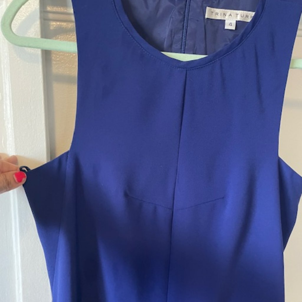 Trina Turk, Women's Dress, Size 4, Navy Blue, Sleeveless, Professional, Summer